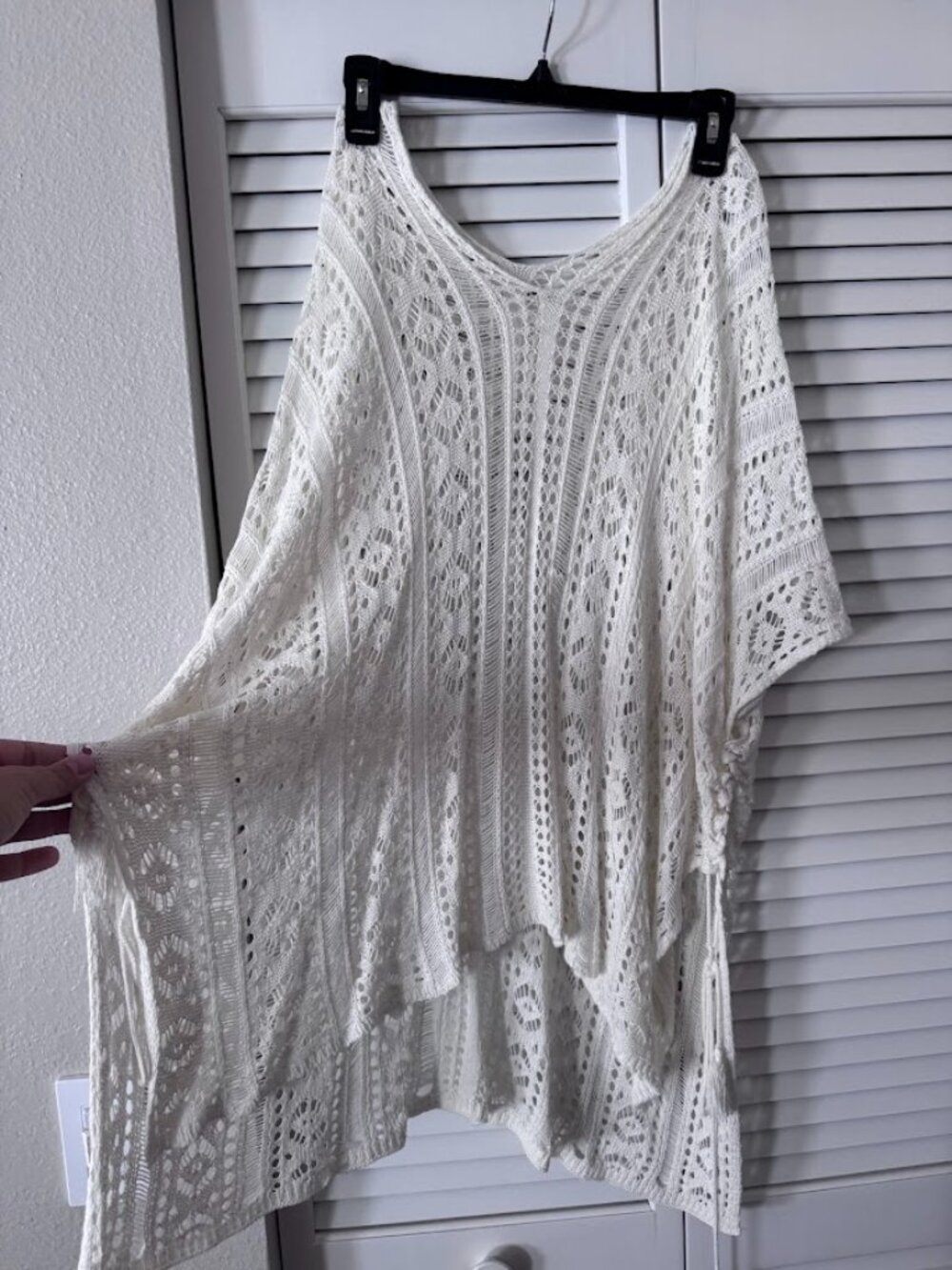 White/Cream Crochet swim cover up